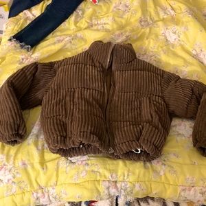 CORDUROY MOCK-NECK PUFFER JACKET